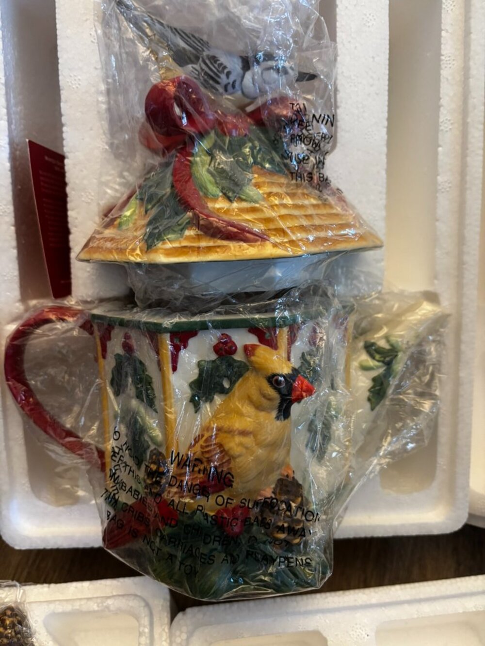Lenox Winter Greetings Catherine McLung Birdhouse Teapot MIB